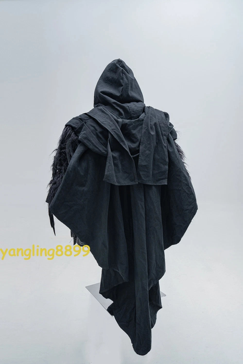 Black Industrial Retro Cotton Linen Cape Collar Shawl Natural Vintage Cosplay 07FC0E-D4 - KOEEK