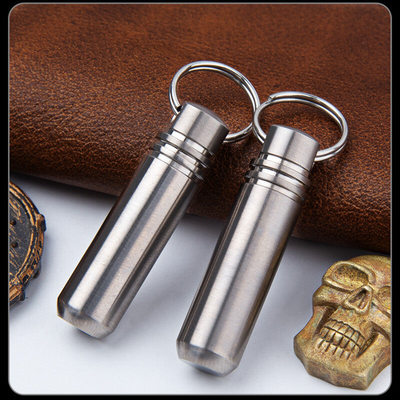 EDC Titanium Alloy Outdoor Travel Survival Waterproof Container Pill Storage Box 07FC0E-D4 - KOEEK