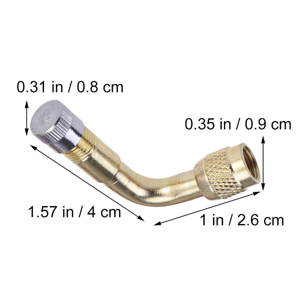 new 2pcs/set 90 Degree Air Brass Stem Extension Adapter Car Truck Motorcycle Scooter koeek - KOEEK