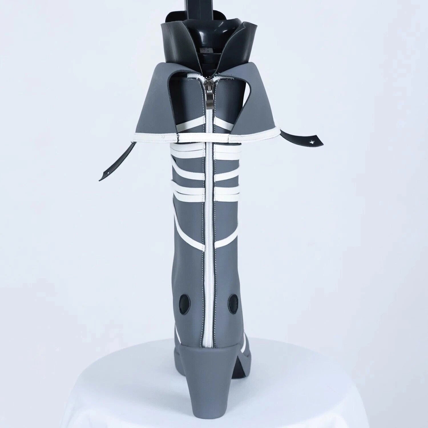 Game Zenless Zone Zero Cosplay Jane Doe Gray Shoes Long Zipper Boots Customized 07FC0E-D4 - KOEEK