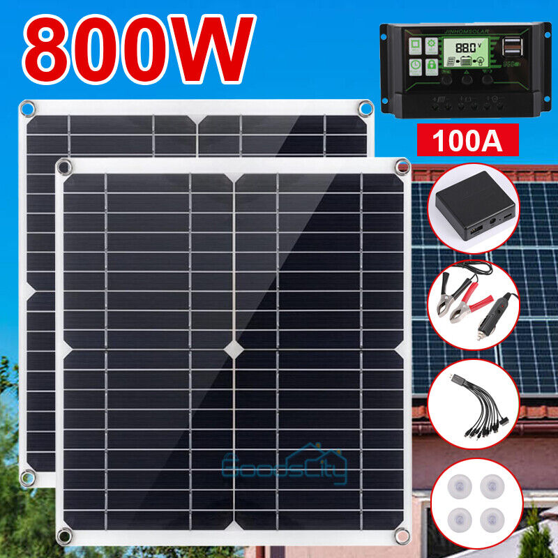 ny 4000W 400W Watt Fleksibelt Solpanel 12V Mono Home RV Rooftop Camping Off-Grid