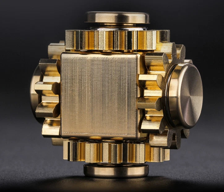 Brass Gear Linkage Hand Spinner Top Finger Toy EDC Bearing Gyro Gift 07FC0E-D4 - KOEEK