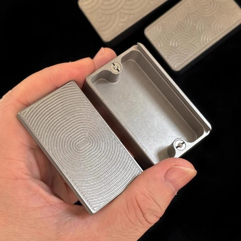Pill Holder Case Container Organizer Storage Box Titanium Fidget Slider EDC Gift 07FC0E-D4 - KOEEK