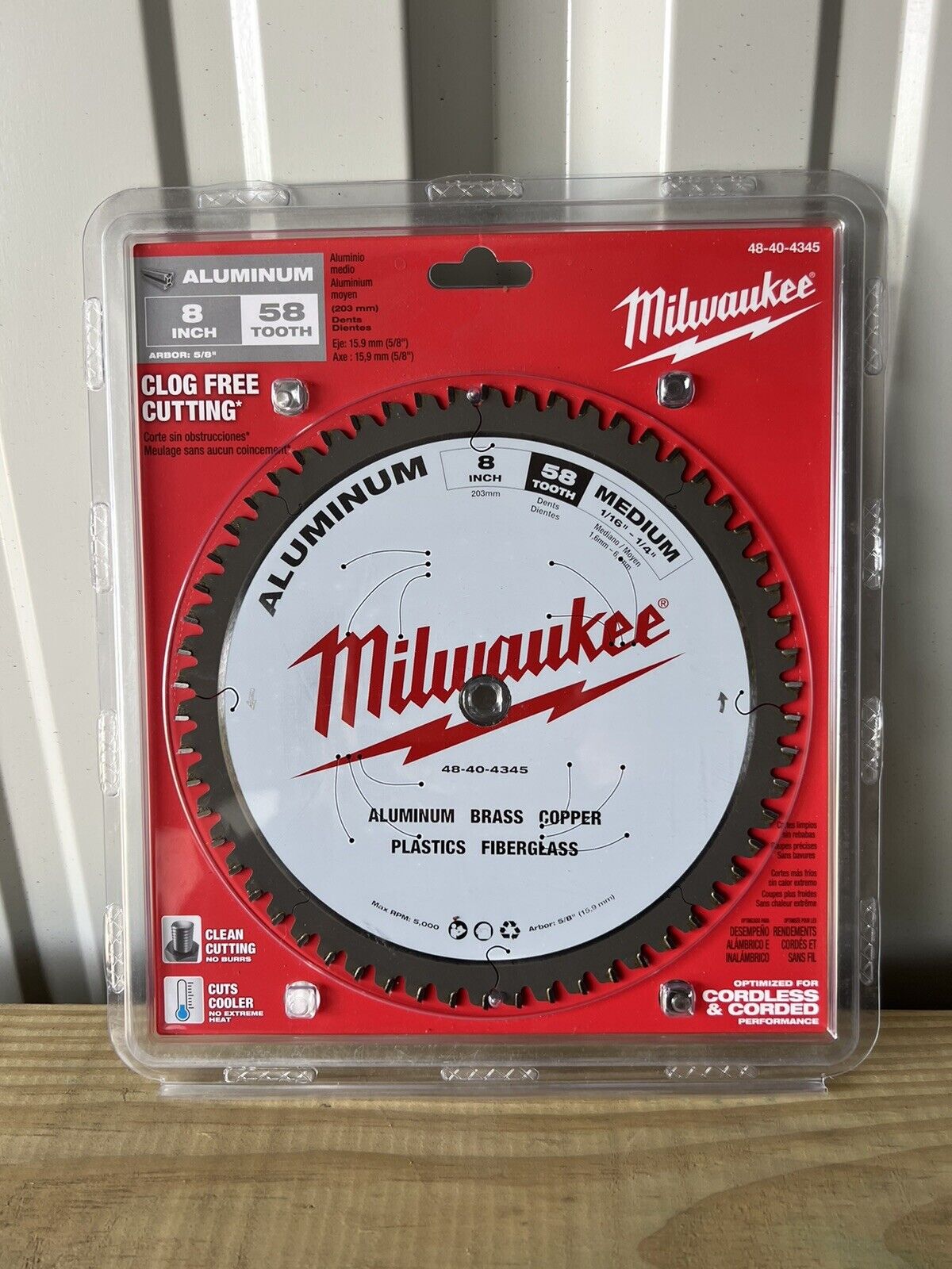 new Milwaukee 48-40-4345 8 In. Aluminum 58t Circular Saw Blade koeek - KOEEK