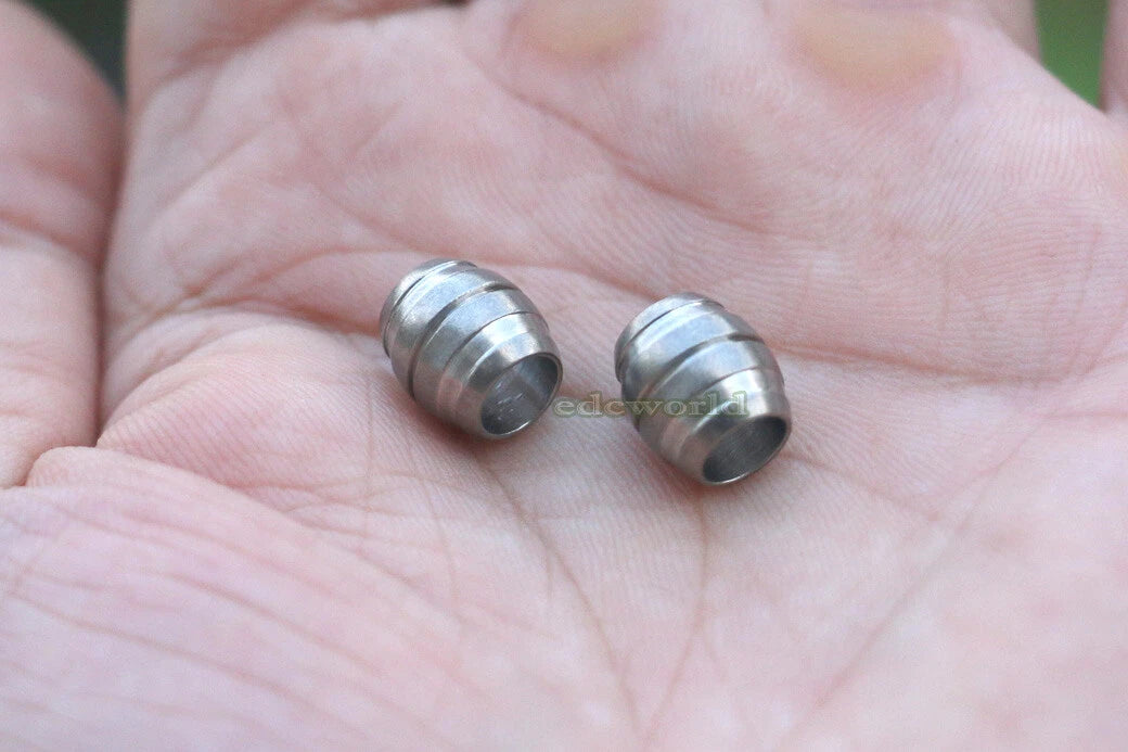 2pcs Titanium Bead Knife Parachute Lanyard Bead Pendant Beads Keychain EDC Tool EDC - KOEEK