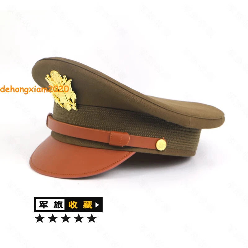 US Army Air Corps Force Military Hat Officer Wide Brim Eagle Badge Hat Prop Cap 07FC0E-D4 - KOEEK