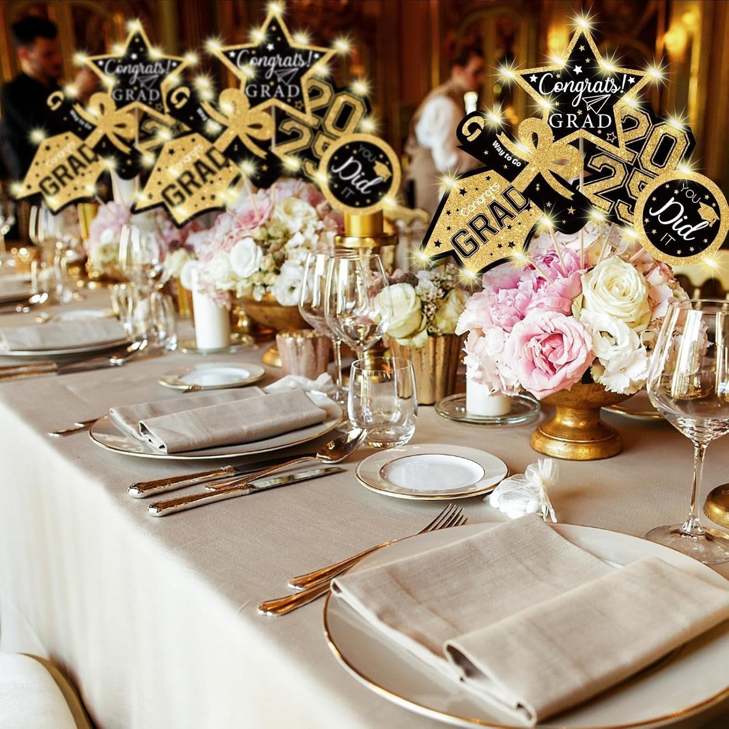new OuMuaMua Graduation Decorations Class of 2025-36pcs Black and Gold