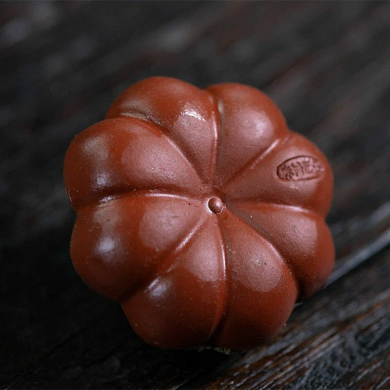 2.5"Chinese Yixing Zisha Pottery Qing Shui Clay Tall Pumpkin Tea Pet Statue 07FC0E-D4 - KOEEK