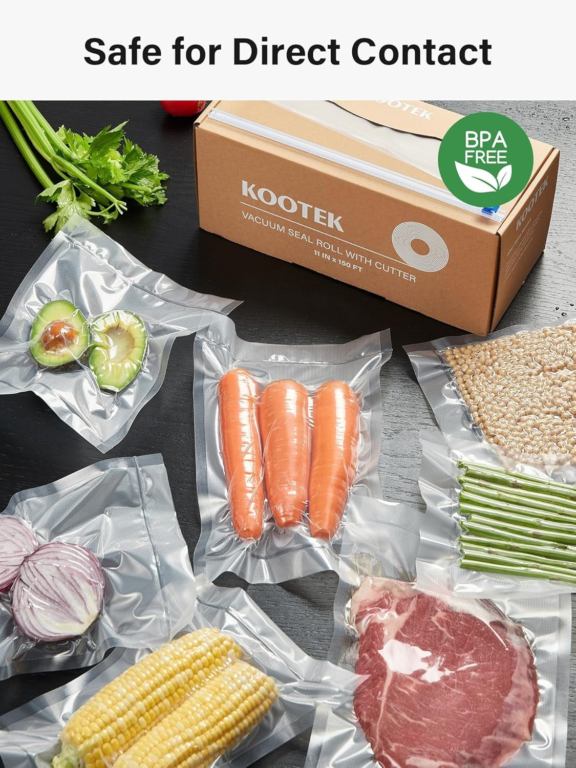 new Kootek 11" x 150' Vacuum Sealer Bags Roll for Food with 11" x 150'
