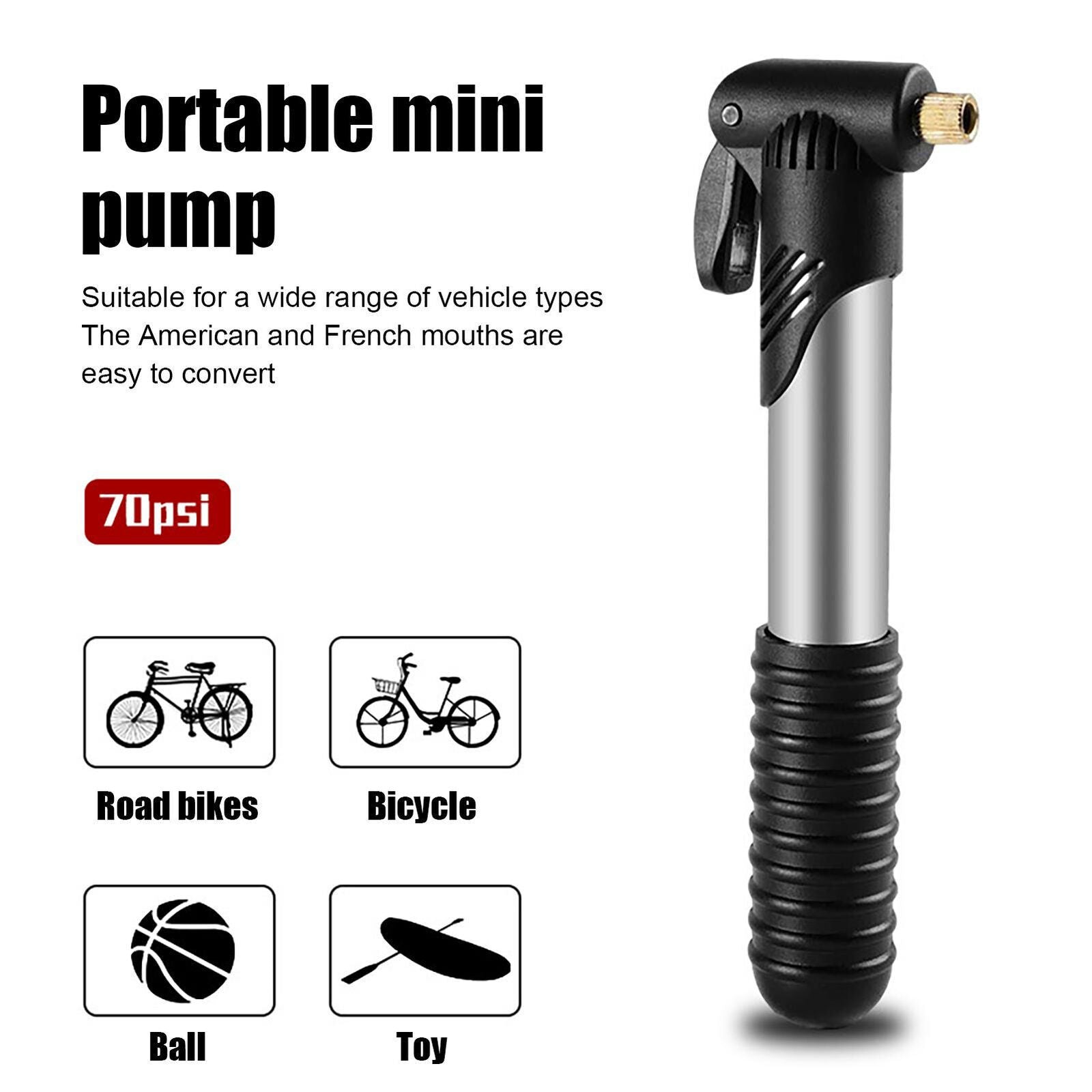 new Bicycle Mini Pump Portable Frame Pump Air Ball Pump Inflator, Basketball Pump koeek - KOEEK