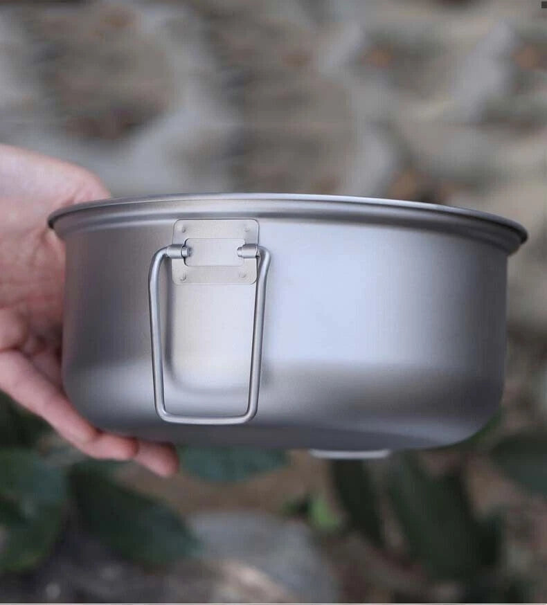 Outdoor 2L Titanium Steamer Tableware Soup Pot Portable Camping Large Capacity 07FC0E-D4 - KOEEK