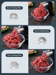 Electric meat grinder with 3 sausage tubes for home kitchen, stainless steel 07FC0E-D4 - KOEEK