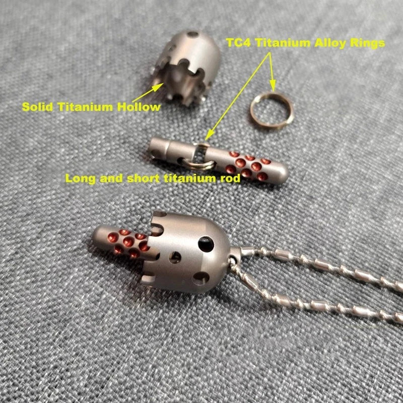 HotEDC Titanium Alloy Beads Pendant Necklace Bracelet KeychainOutdoorDecorations 07FC0E-D4 - KOEEK