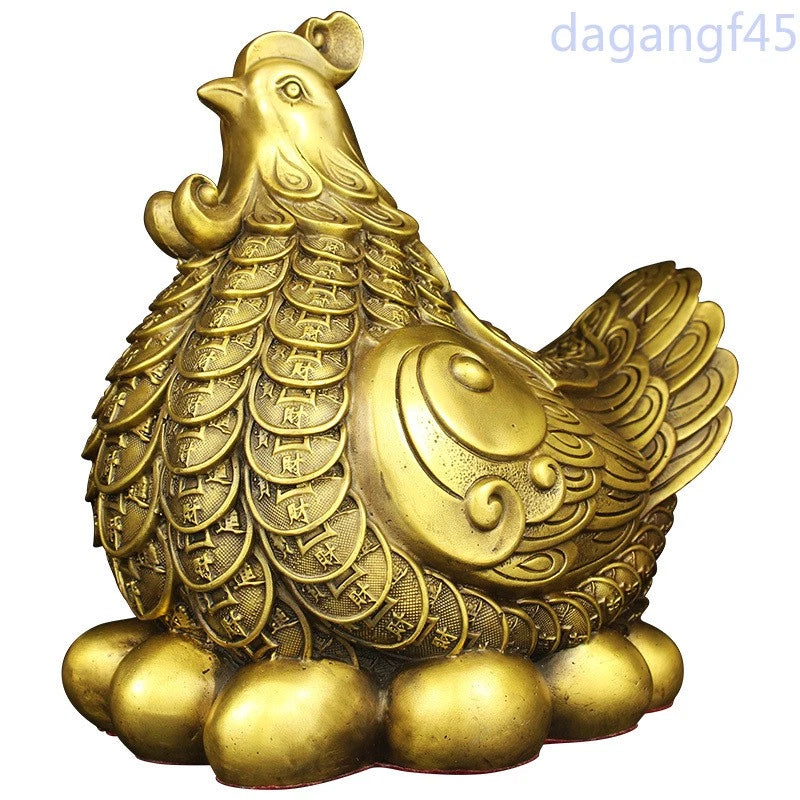 15cm Exquisitely Copper Chicken Ornament Home Furnishing Decoration Arts Crafts 07FC0E-D4 - KOEEK