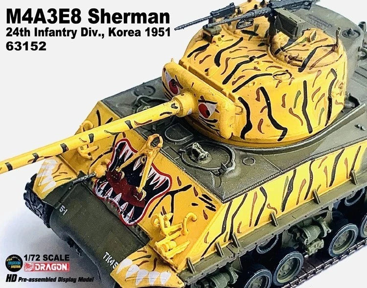 1:72 US M4A3E8 Sherman Tank24th Infantry Division Korea 1951Dragon Finished DRAGON - KOEEK