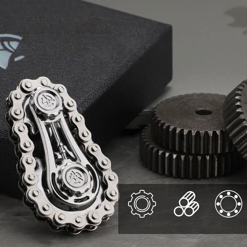 Chain Gear Stainless Steel Fidget Spinner Metal Hand Spinner EDC Fidget Toy Gift 07FC0E-D4 - KOEEK