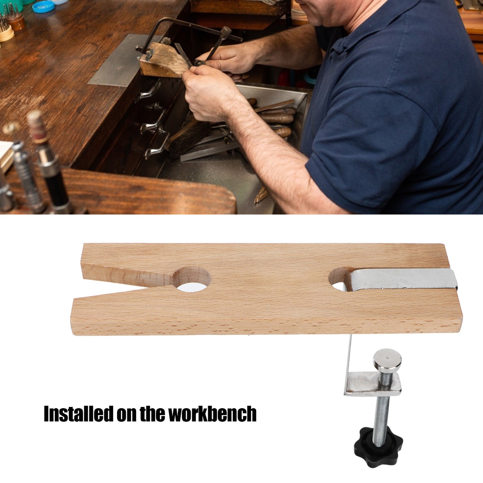 new Jewelers Bench Pin Clamp Wooden Workbench Professional Jewelers Making koeek - KOEEK