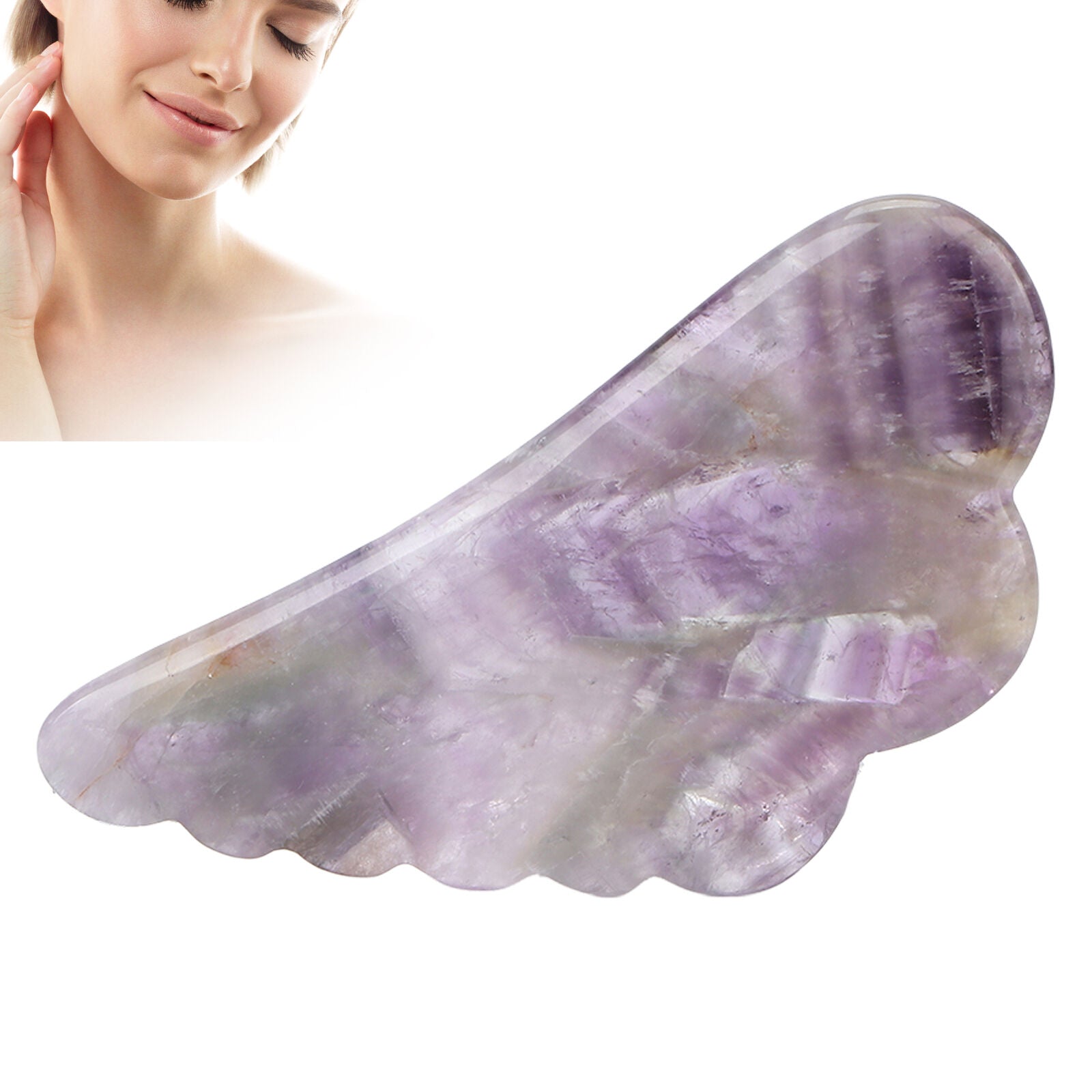 new Amethyst Stone Guasha Board Scraping Massage For Acupuncture Massage Lifting HGF koeek - KOEEK