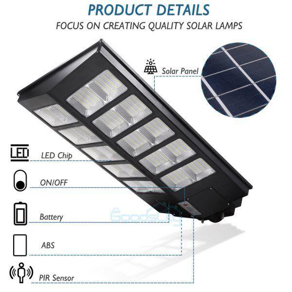 ny kommerciel LED Solar Street Flood Light Udendørs Dusk To Dawn Big Road Væglampe