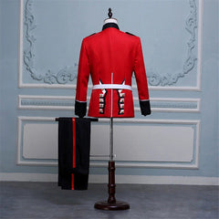 UK Royal Guard Clothing Red Military Uniform Hats Cosplay Men Palace Party Show 07FC0E-D4 - KOEEK
