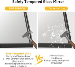 Black Vanity Wall Mirror, 22x 30 Inch Rectangular Bathroom Mirrors for Over Sink 07FC0E-D4 - KOEEK