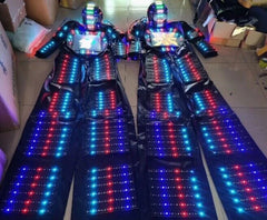 7 Color Change LED Robot Clothes Helmet Suit DJ Performance Costume Party Show 07FC0E-D4 - KOEEK