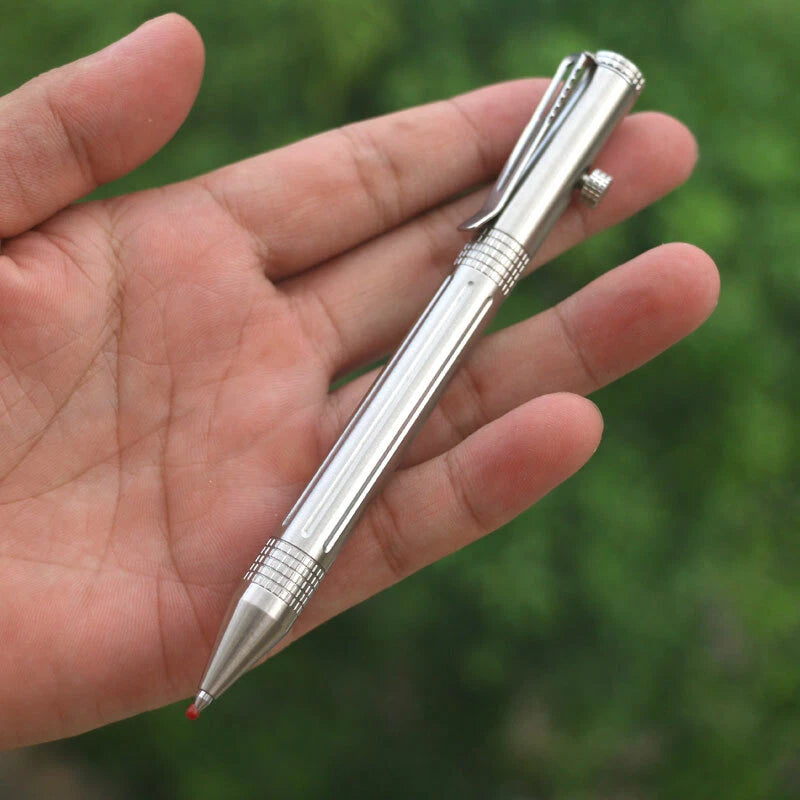 EDC Stainless Steel Pocket Ball Pen Business Office Signature Pen Outdoor Travel 07FC0E-D4 - KOEEK