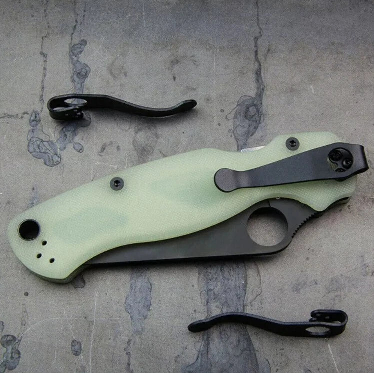 EDC2pcs Titanium Deep Carry Pocket Clip For Spyderco Para 2, 3 Endura 4 and More 07FC0E-D4 - KOEEK