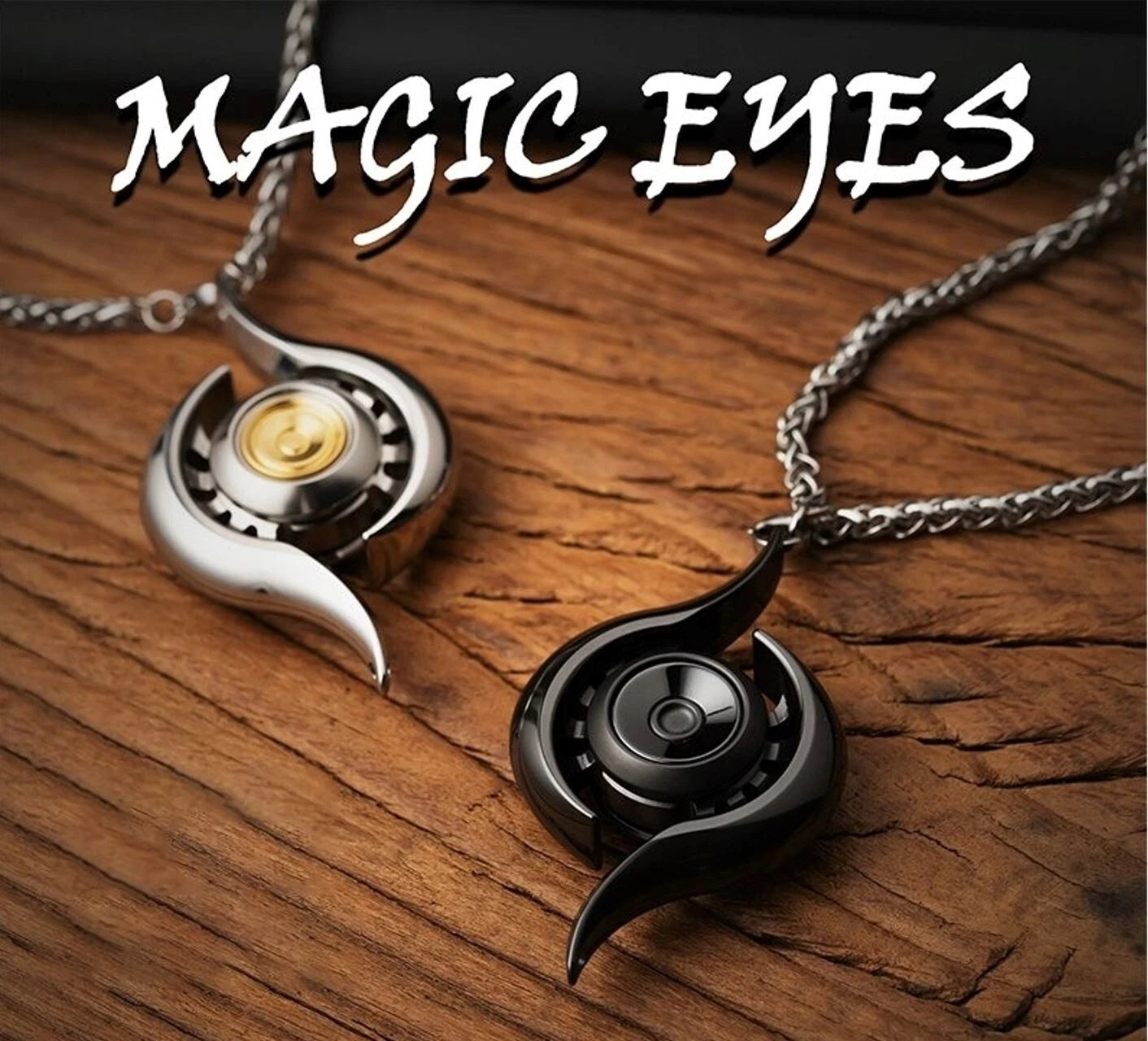 Magic Eyes Stainless Steel Hand Gyro Fidget Spinner Clicker for Collection 07FC0E-D4 - KOEEK