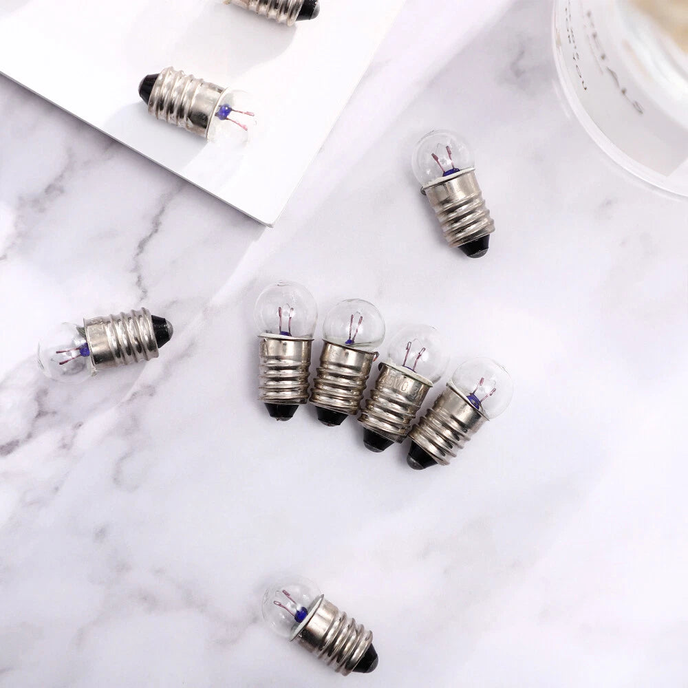 10pcs Electricity Kit E10 Miniature Screw Base Light Bulbs Tiny Light Bulb 07FC0E-D4 - KOEEK