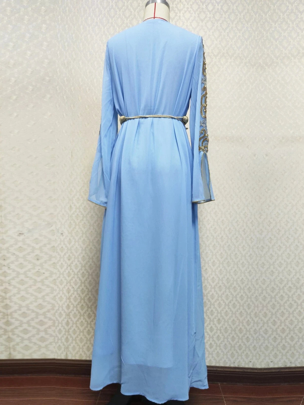 Embroidery Abaya Women Muslim Maxi Dress Kaftan Long Robes Ramadan Gown Dresses 07FC0E-D4 - KOEEK