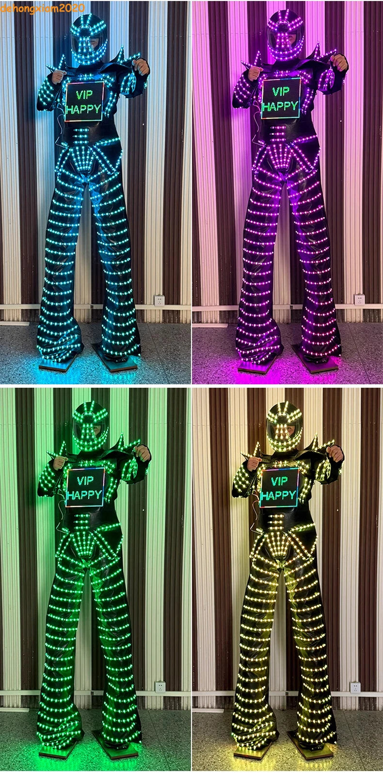 LED Stilts Robot Programming Costume Illuminated Dance Club Bar Clothes Suit 07FC0E-D4 - KOEEK