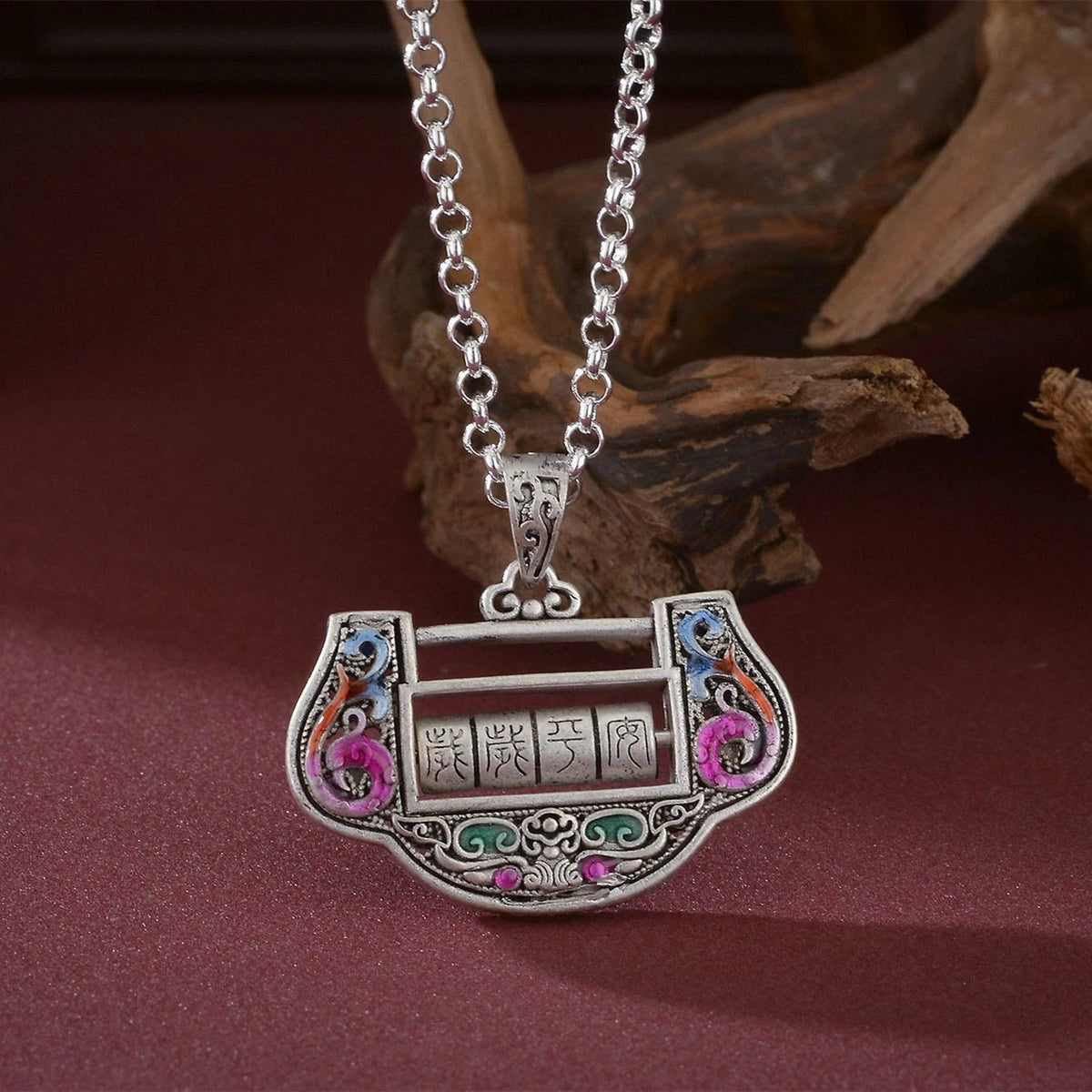 Lotus Enamel Pendant Necklace Elegant Cloisonne Jewelry Birthday Gift 07FC0E-D4 - KOEEK