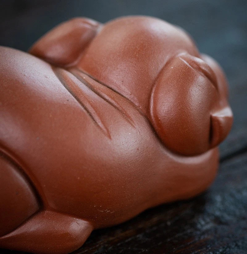 8.9cm Yixing Purple Clay Handcarved Wealth Pig Tea Pet Auspicious Ornament 07FC0E-D4 - KOEEK