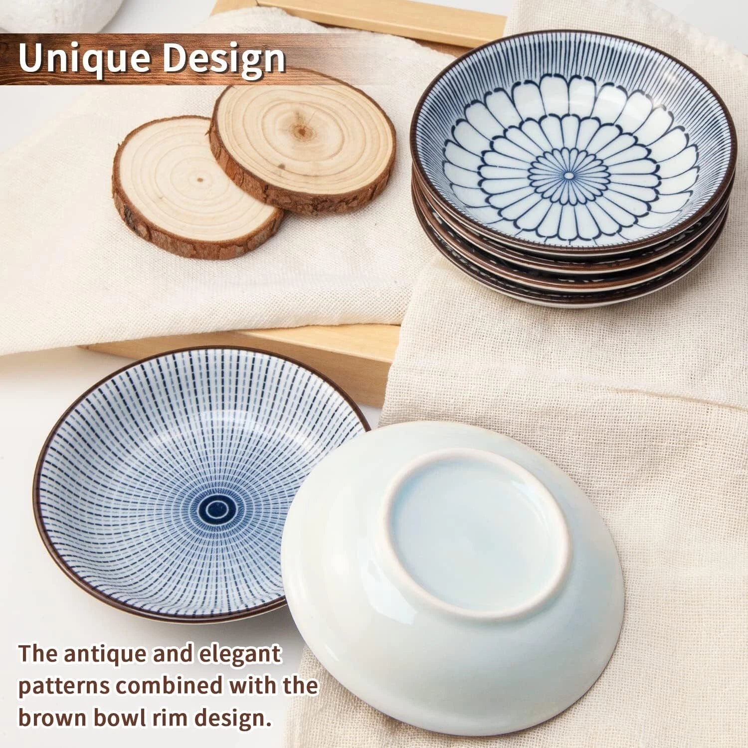 Dipping Bowls, Soy Sauce Dish Ceramic, 3 OZ Small Serving Bowls for Side Dishes 07FC0E-D4 - KOEEK