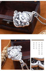 Wukong Qi Tian Da Sheng Sweater Chain Long Pendant Silver Plated Necklace 07FC0E-D4 - KOEEK
