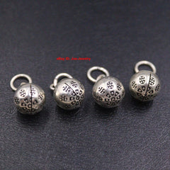 2pcs  925 Sterling Silver Small Bell Pendant 17m L Wholesale Make a sound 07FC0E-D4 - KOEEK