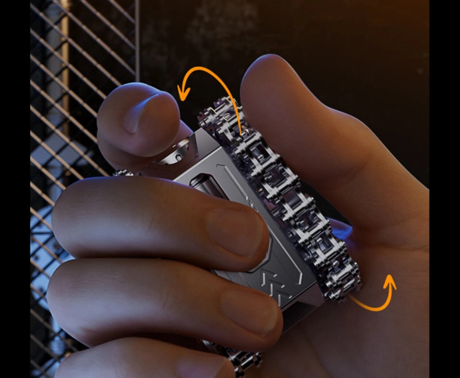 Hot EDC Tank Roller Fidget Spinner Metal Ratchet push Card Slider Fingertip Toy 07FC0E-D4 - KOEEK