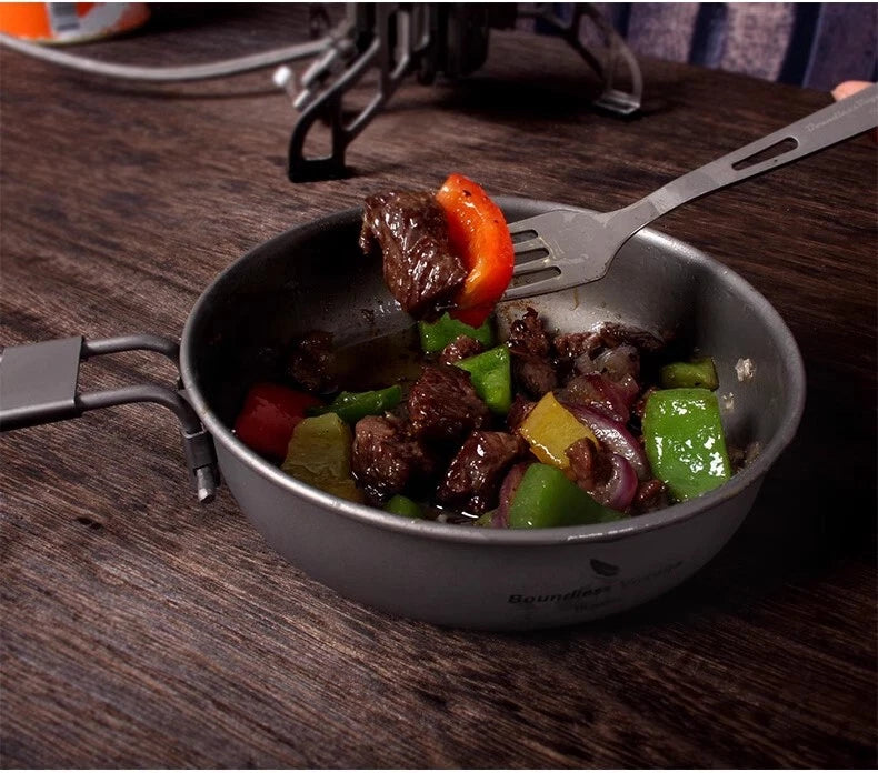 Titanium Frying Camping Plate Ultralight Outdoor EDC Cookware Skillet Griddle 07FC0E-D4 - KOEEK