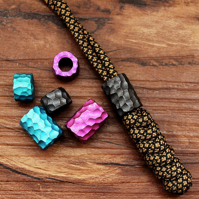 Handmade Carving TC4 Bead Titanium Bead Knife Lanyard EDC Bead Pendant DIY Beads 07FC0E-D4 - KOEEK