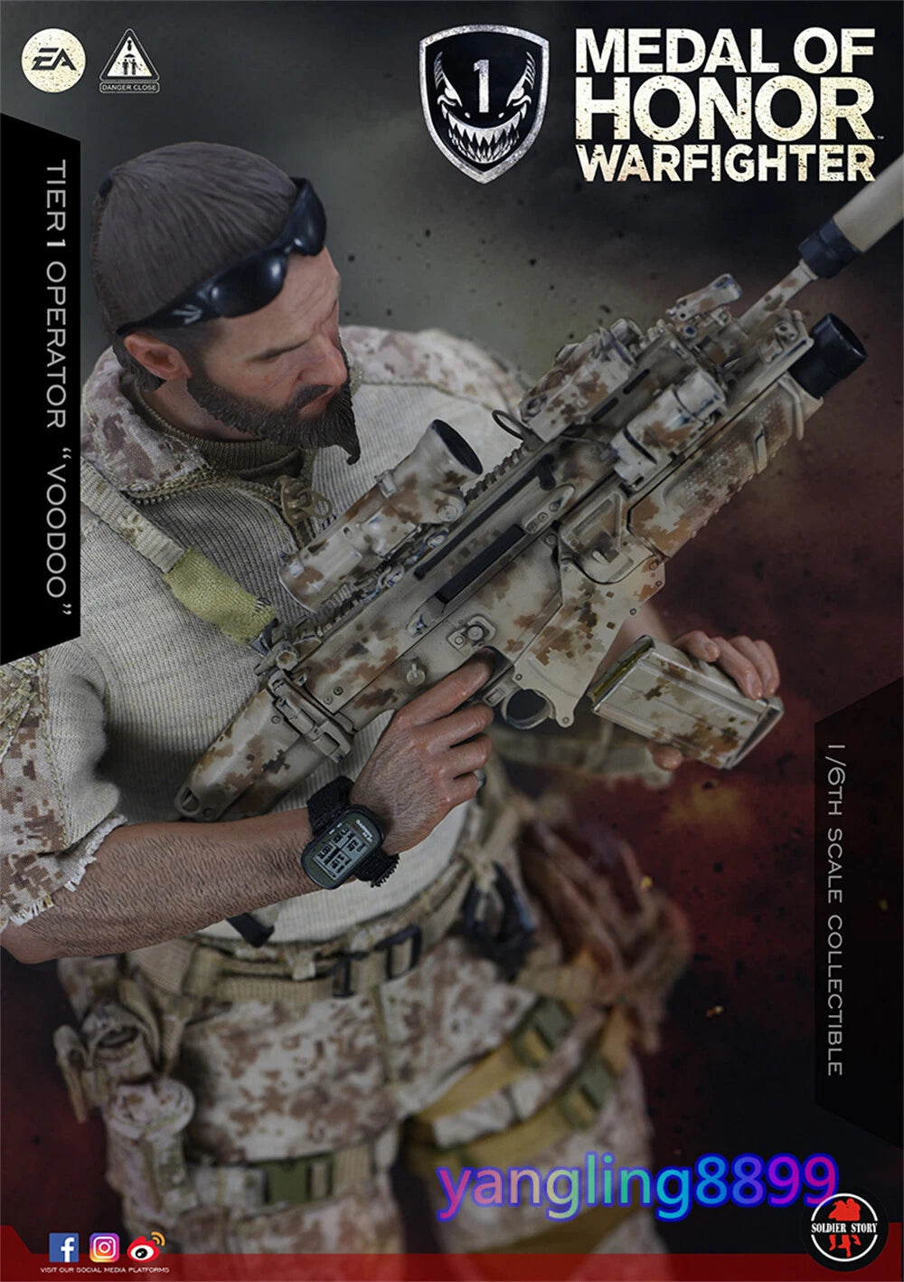 SoldierStory MEDAL OF HONOR WARFIGHTER TIER 1 OPERATOR "VOODOO" Action Figure BN 07FC0E-D4 - KOEEK