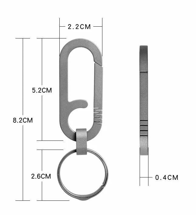 EDC Titanium TC4 Ti Key Ring Chain Fast Carabiner Backpack Pendant Buckle KC-YG7 EDC - KOEEK
