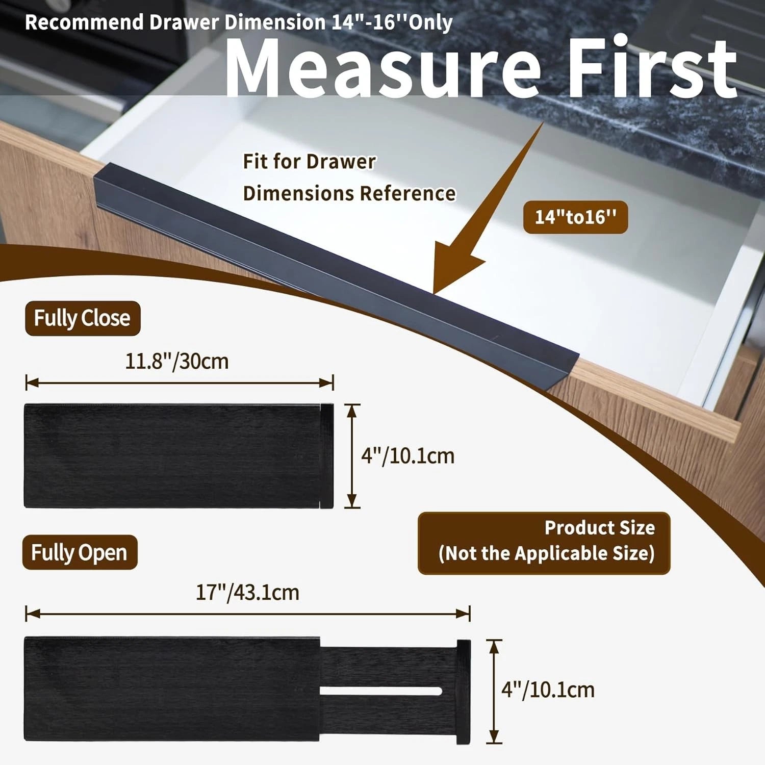 Bamboo Dresser Drawer Dividers, 4'' High Adjustable Drawer Organizers Clothing 07FC0E-D4 - KOEEK