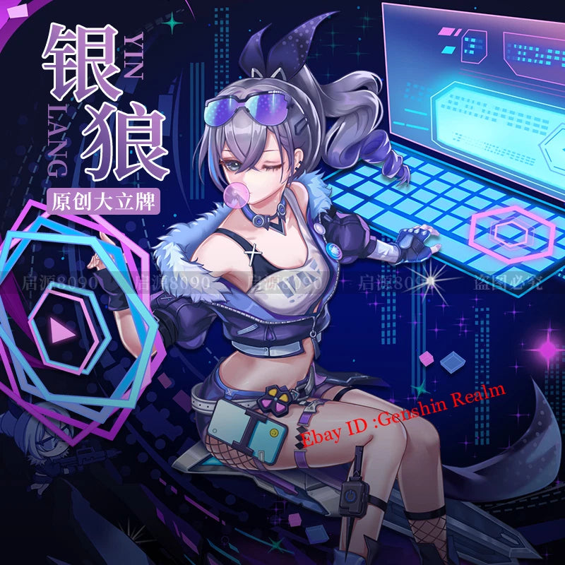 Anime Honkai: Star Rail Silver Wolf Acrylic Desktop Stand Figure Collection Deco 07FC0E-D4 - KOEEK
