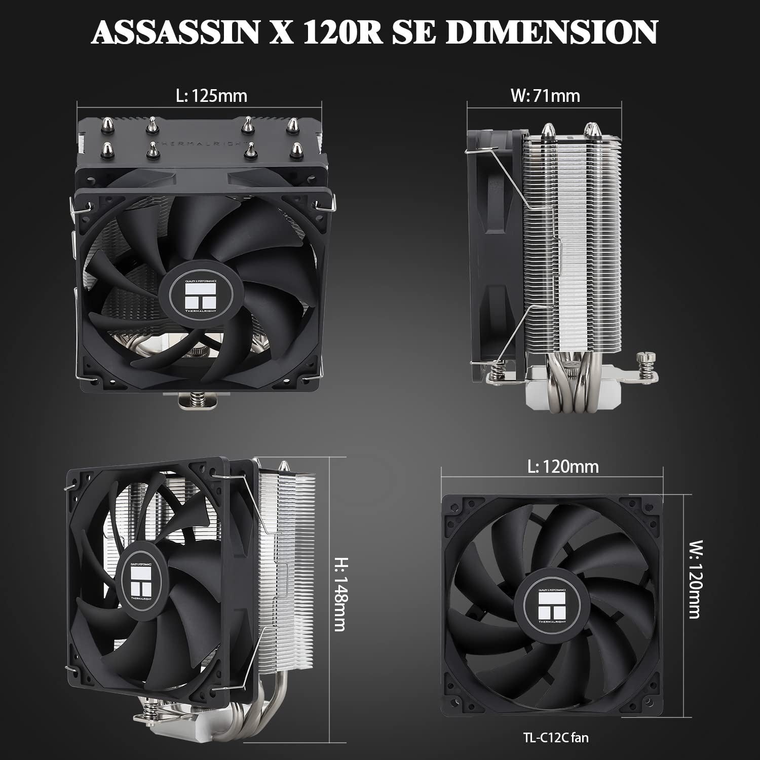 new Thermalright Assassin X120 Refined SE CPU Air Cooler, 4 Heat Pipes, TL-C12C... THERMALRIGHT - KOEEK