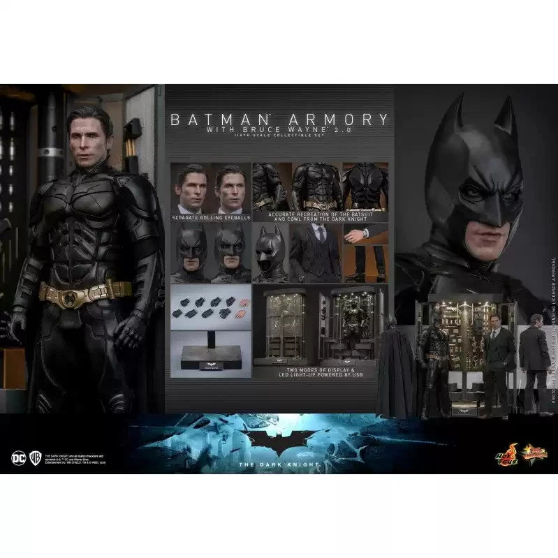 IN STOCK Hot Toys MMS750 The Dark Knight 1/6 Batman Armory with Bruce Wayne 2.0 HOT_TOYS - KOEEK