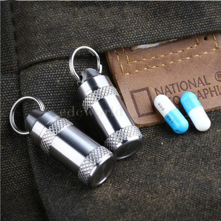 EDCTC4 Titanium Portable Keychain Waterproof Case Sealed Container Pendant Tool 07FC0E-D4 - KOEEK