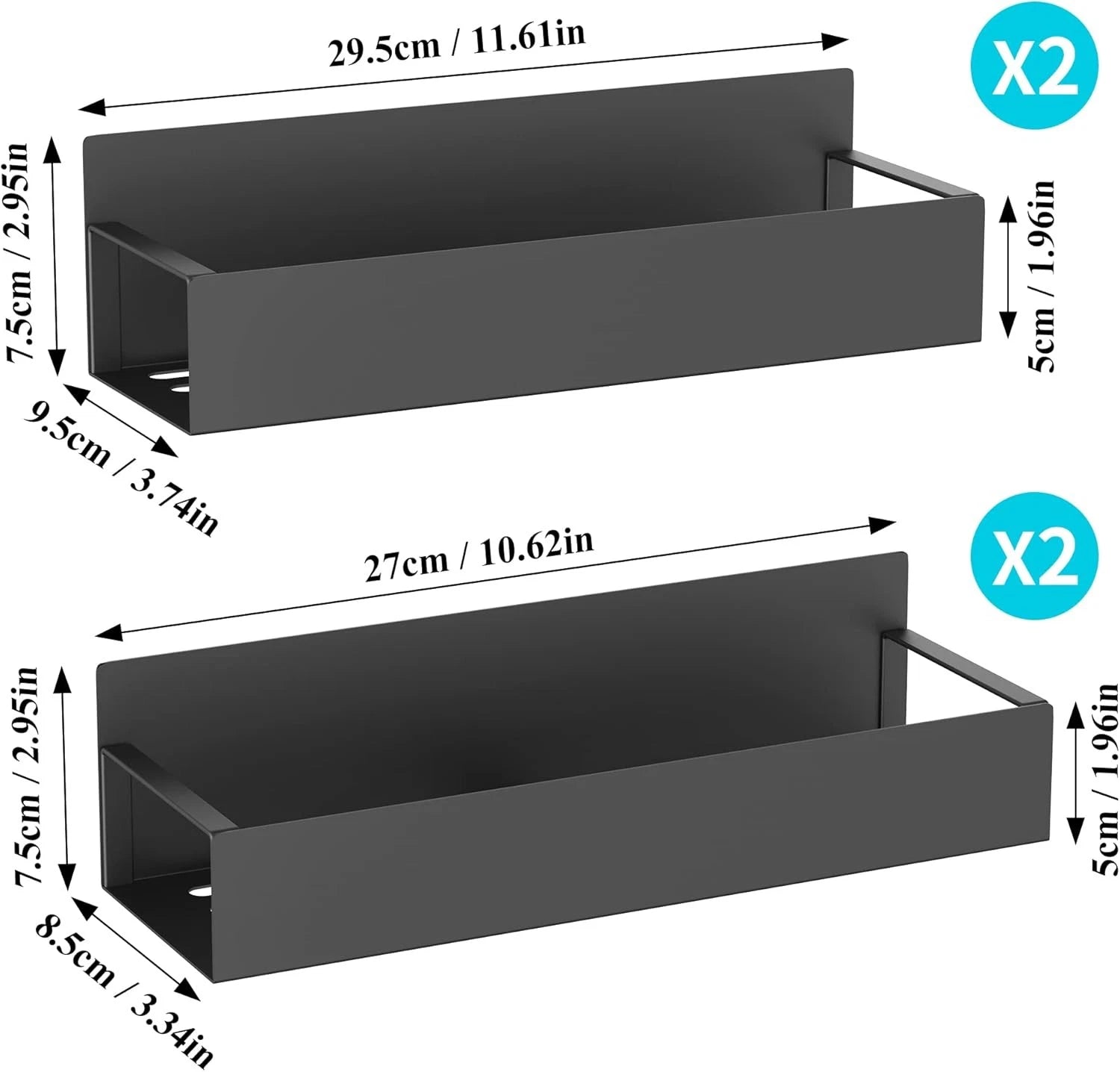 Metal 4 Pack Magnetic Spice Storage Rack Organizer for Refrigerator and Oven 07FC0E-D4 - KOEEK