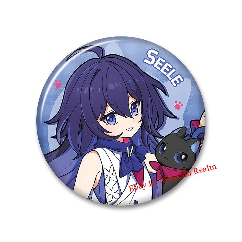 6Pcs/Set Anime Honkai: Star Rail Cute Cat Figure Metal Pin Brooch Badge Art Gift 07FC0E-D4 - KOEEK
