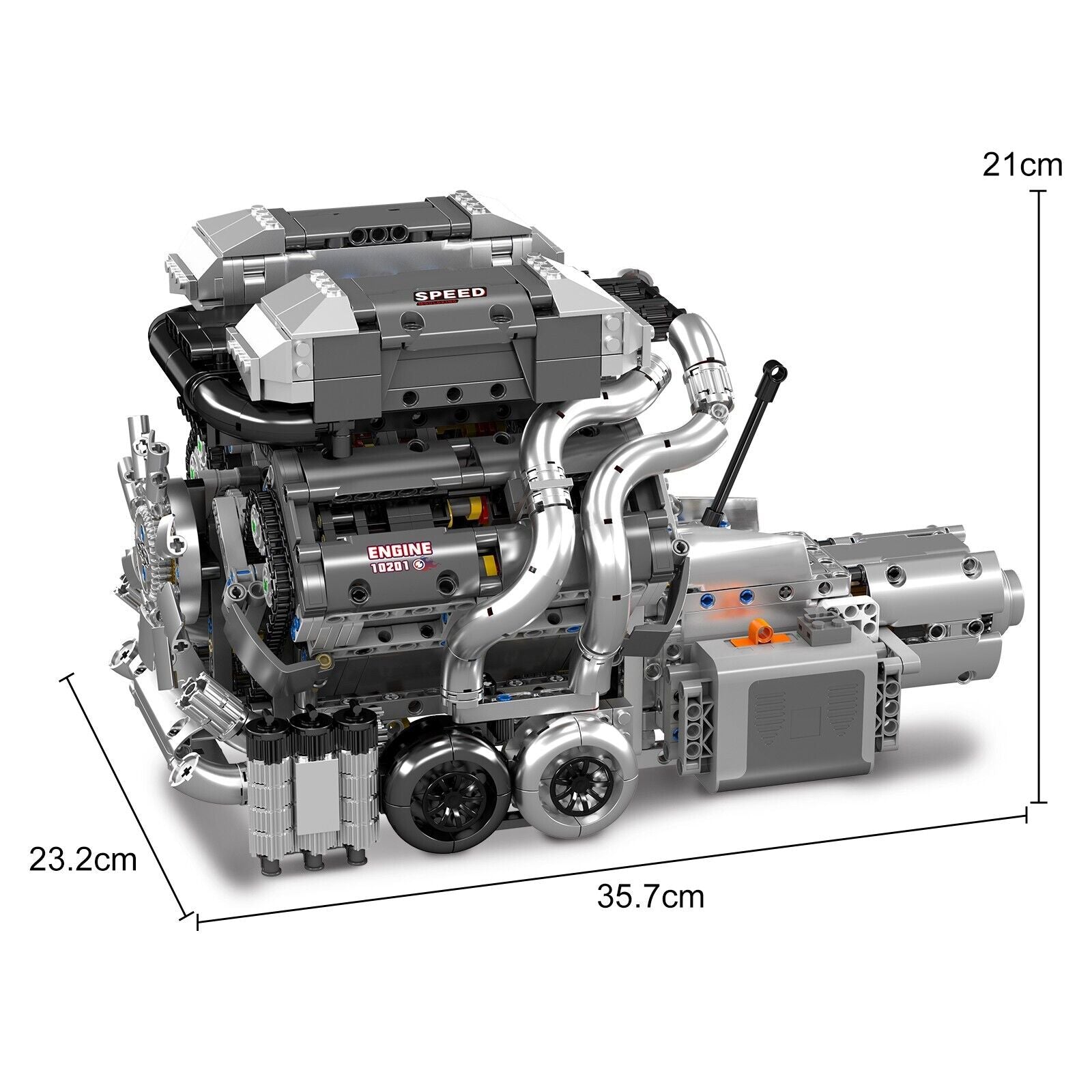 new Mould King 10201 W16 Engine That Run Motor Building Block Toy Kit Construction MOULD KING - KOEEK